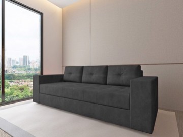 Диван прямой Константин чёрный вельвет