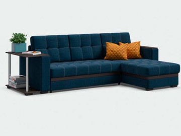Угловой диван Атланта Люкс рогожка Malmo синий