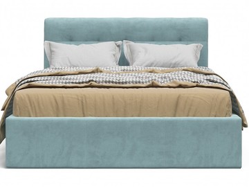 Кровать Белла 140*200 без ПМ велюр Monolit аква