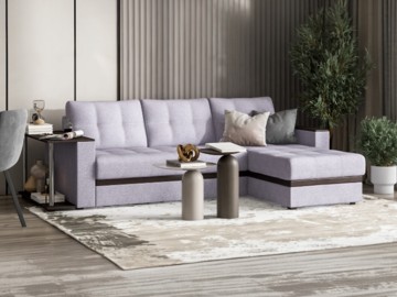 Атланта Люкс угловой диван рогожка Malmo платина