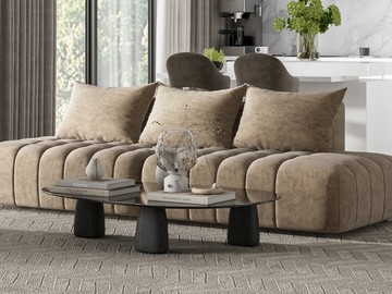 Диван Босс Твин прямой Велюр Роял тауп